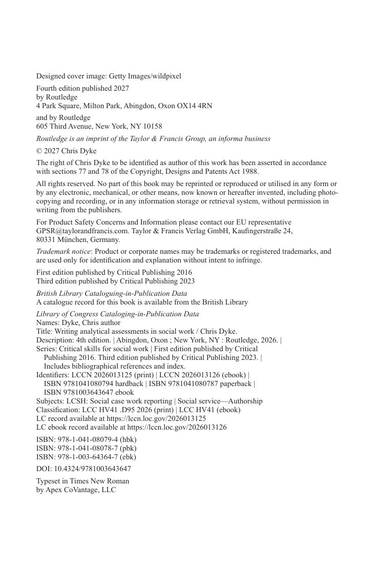 Preview page 5 of Writing Analytical Assessments in Social Work 4th Edition By Dyke, Chris