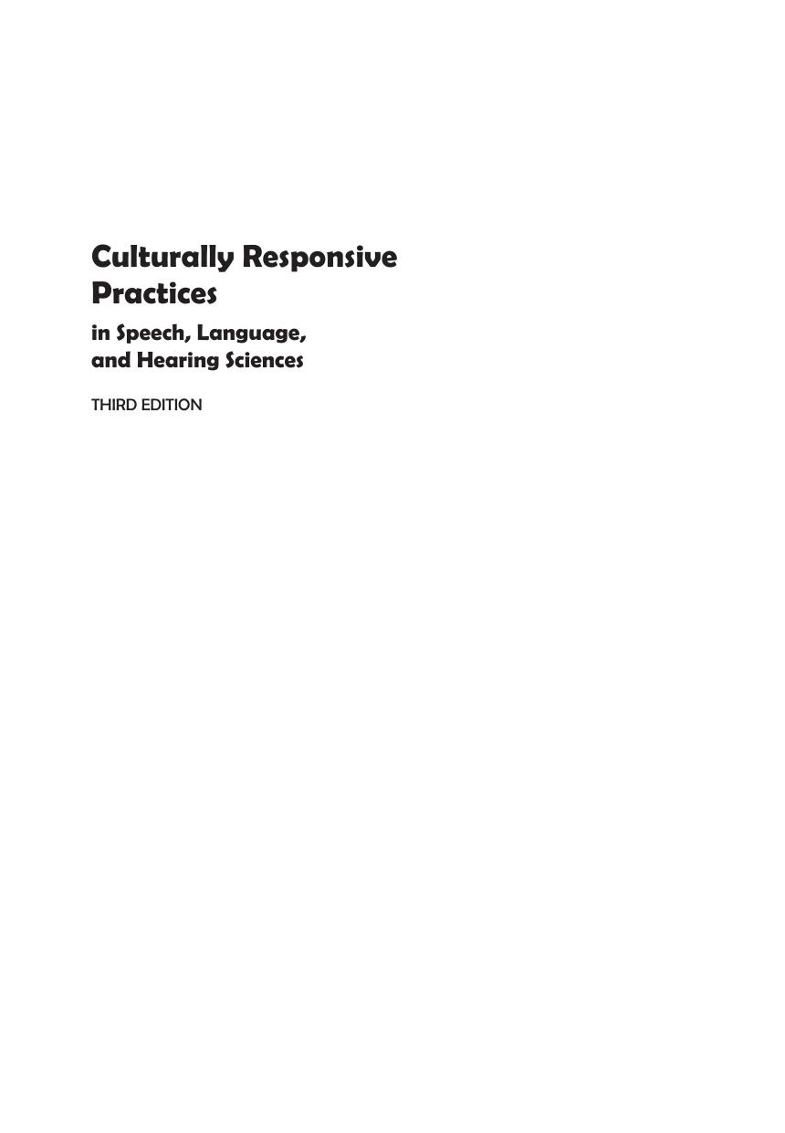 Preview page 2 of Culturally Responsive Practices in Speech, Language, and Hearing Sciences 3rd Edition By Yvette Hyter, Marlene Salas-Pro