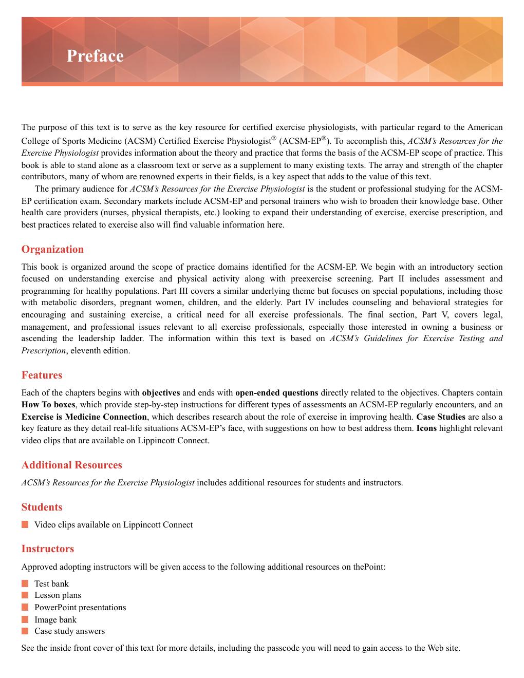 Preview page 6 of PDF(eBook) ACSM's Resources for the Exercise Physiologist 3rd edition  by Ph.D. Gordon, Benjamin T,Chambliss, Heather ,