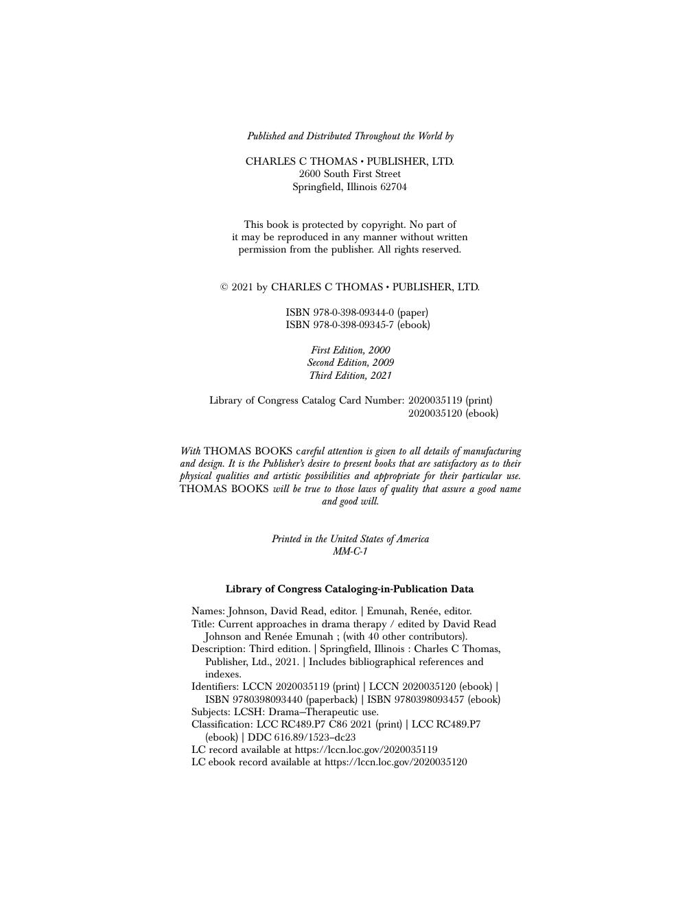 Preview page 5 of Current Approaches in Drama Therapy 3rd Edition By David Read Johnson, Renée Emunah