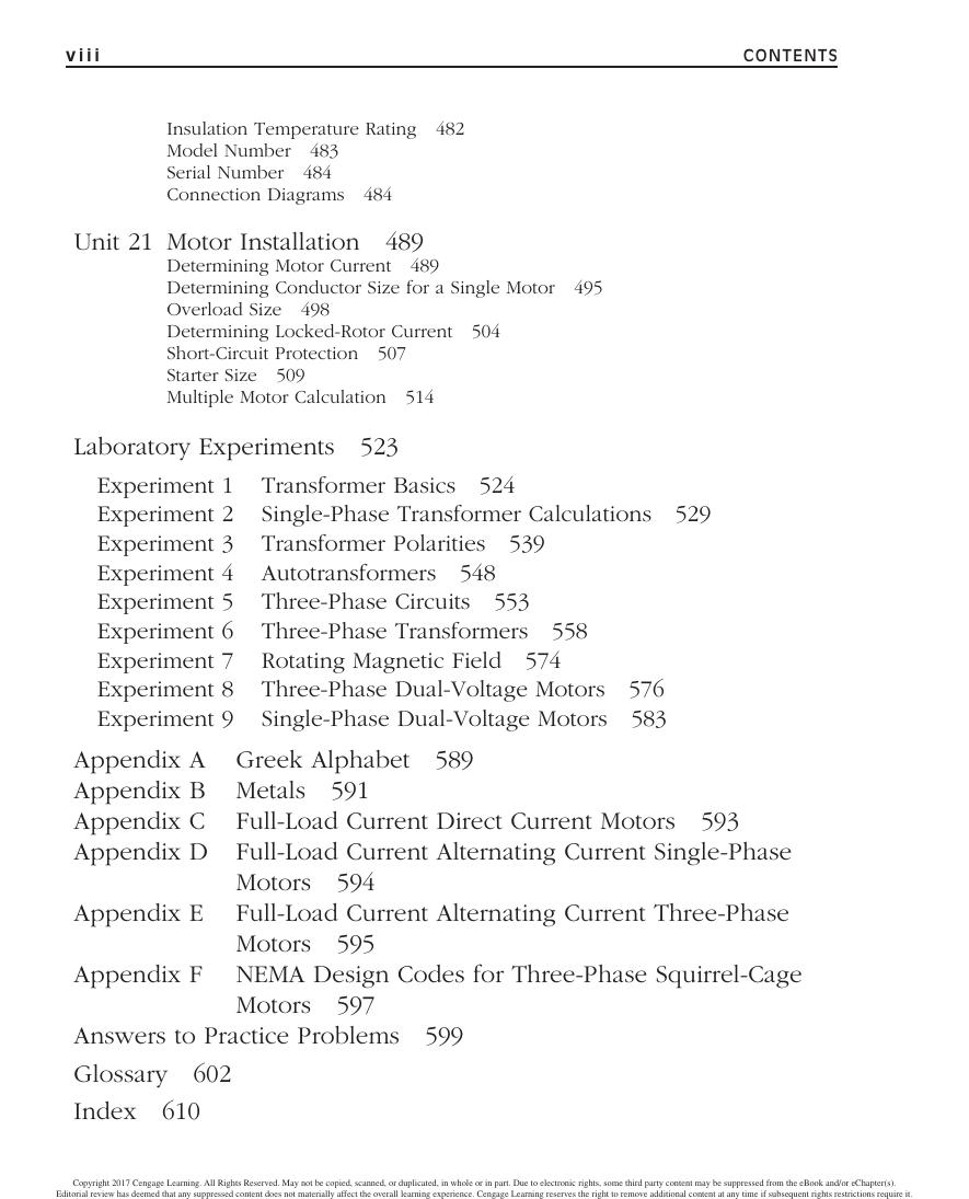 Preview page 10 of Electrical Transformers and Rotating Machines 4th Edition By Stephen Herman