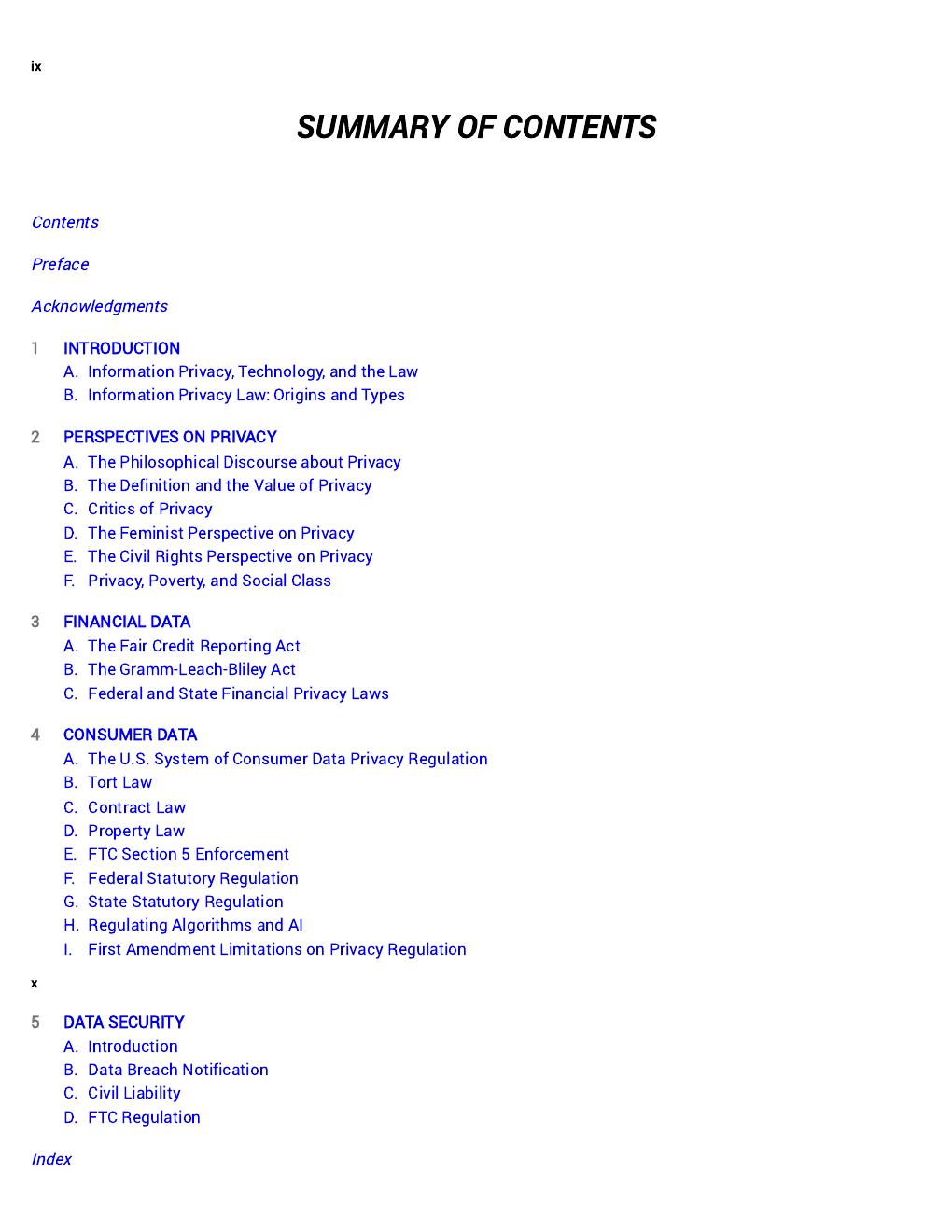 Preview page 8 of Consumer Privacy and Data Protection 4th Edition By Daniel Solove, Paul Schwartz