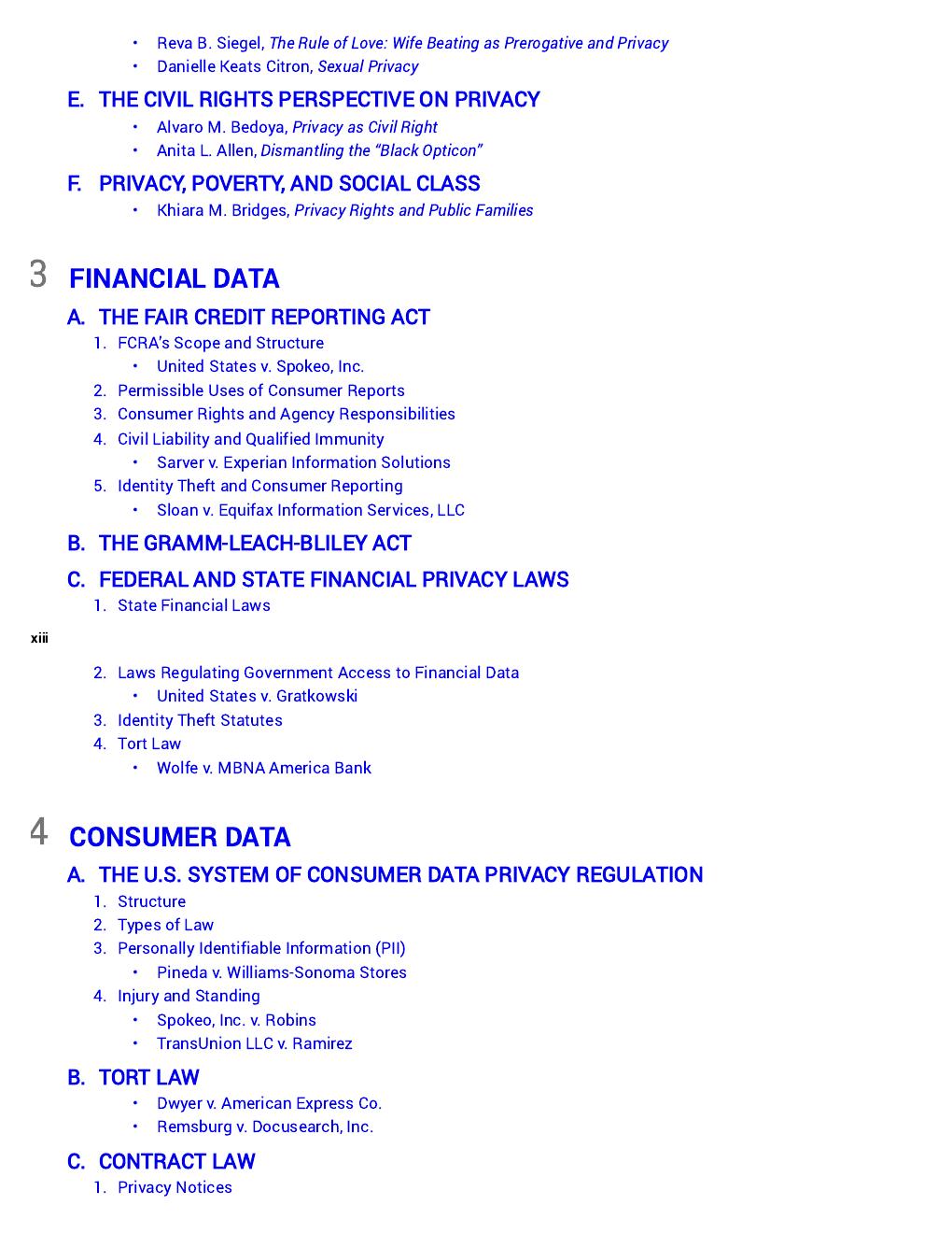 Preview page 10 of Consumer Privacy and Data Protection 4th Edition By Daniel Solove, Paul Schwartz