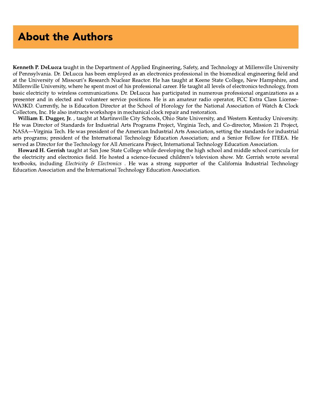 Preview page 5 of Electricity 12th Edition By Howard Gerrish, William Dugger, Kenneth DeLucca