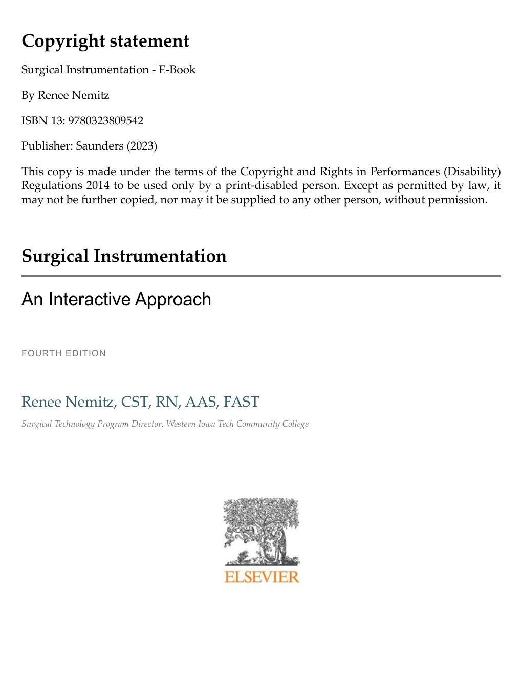 Preview page 2 of Surgical Instrumentation 4th Edition By Renee Nemitz