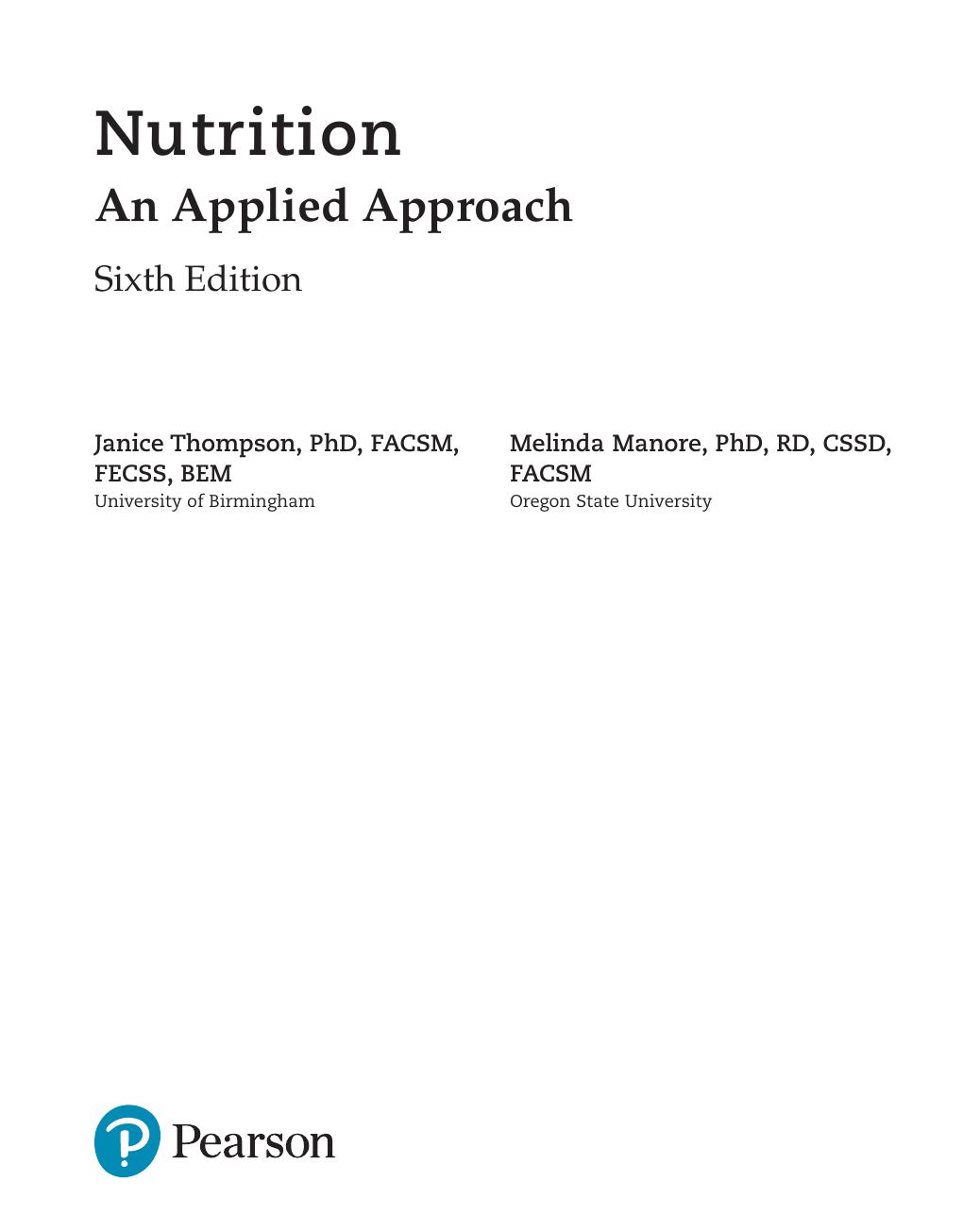 Preview page 3 of Nutrition An Applied Approach 6th Edition By Janice Thompson