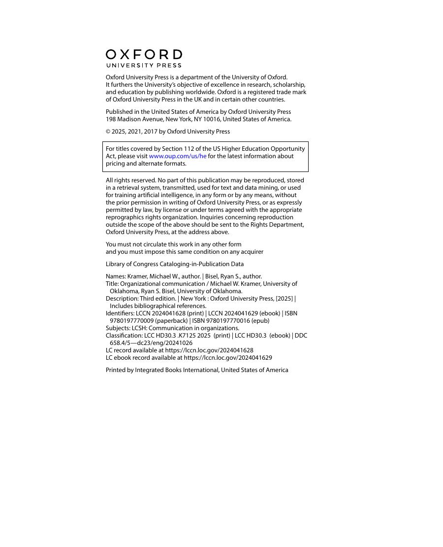 Preview page 5 of Organizational Communication A Lifespan Approach 3rd Edition By Michael Kramer, Ryan Bisel