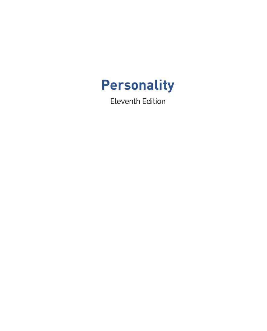 Preview page 2 of Personality 11th Edition By Jerry Burger, Gretchen Reevy