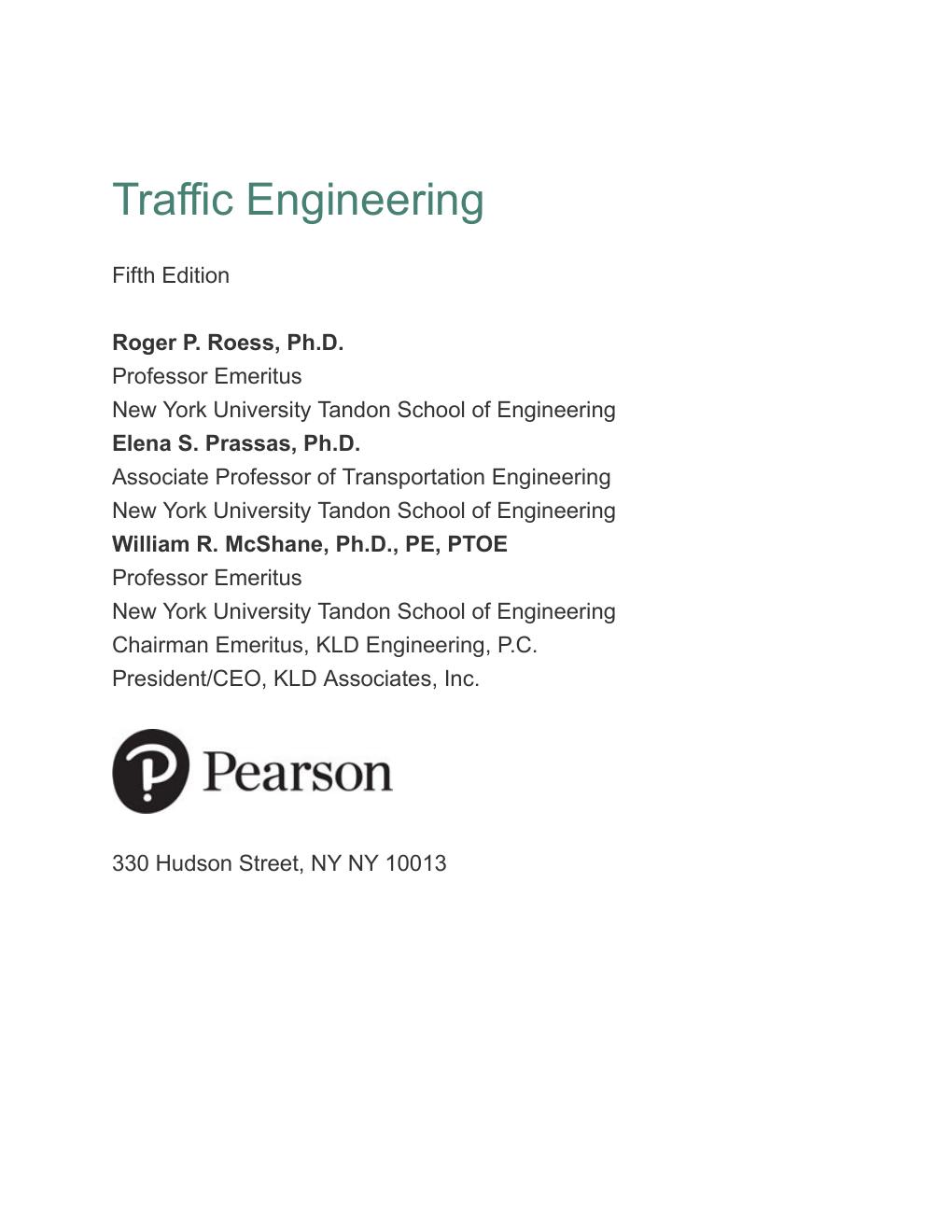 Preview page 3 of Traffic Engineering 5th Edition By Roger Roess, Elena Prassas, William McShane