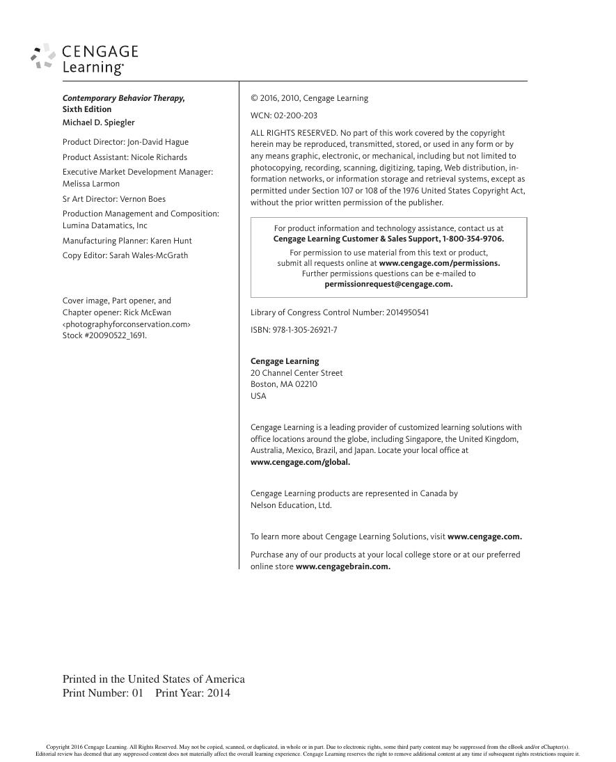 Preview page 6 of Contemporary Behavior Therapy 6th Edition By Michael Spiegler eBook PDF