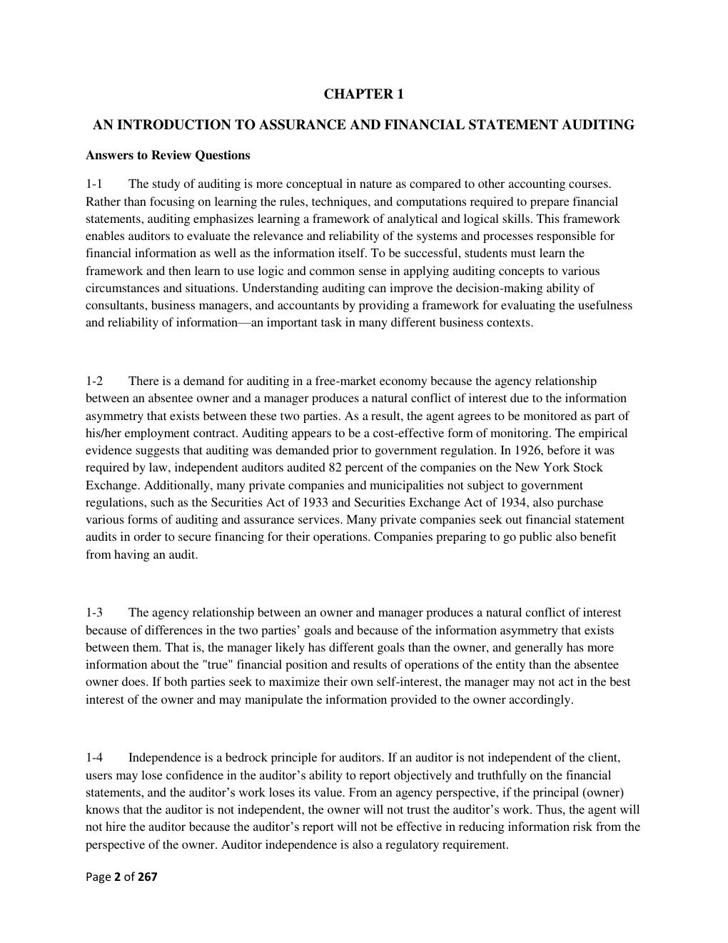 Preview page 2 of SOLUTION MANUAL for Auditing & Assurance Services: A Systematic Approach 12th Edition, by Douglas F. Prawitt William F.