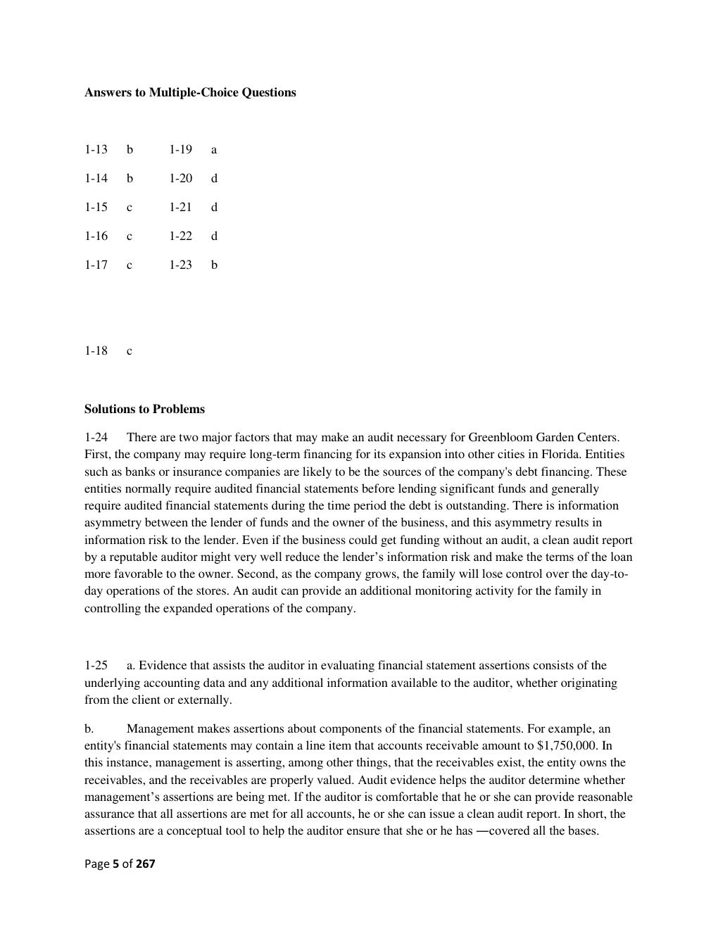 Preview page 5 of SOLUTION MANUAL for Auditing & Assurance Services: A Systematic Approach 12th Edition, by Douglas F. Prawitt William F.