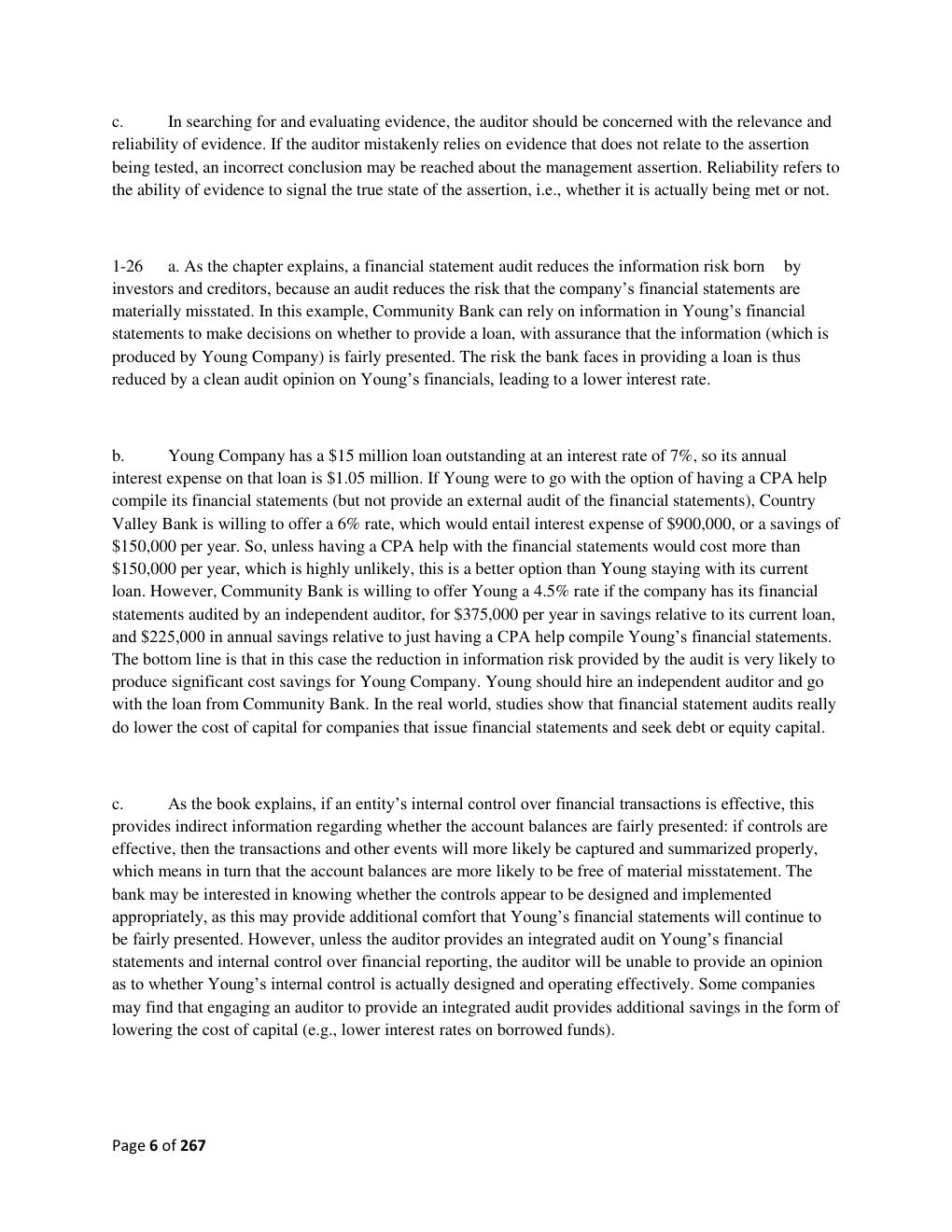 Preview page 6 of SOLUTION MANUAL for Auditing & Assurance Services: A Systematic Approach 12th Edition, by Douglas F. Prawitt William F.