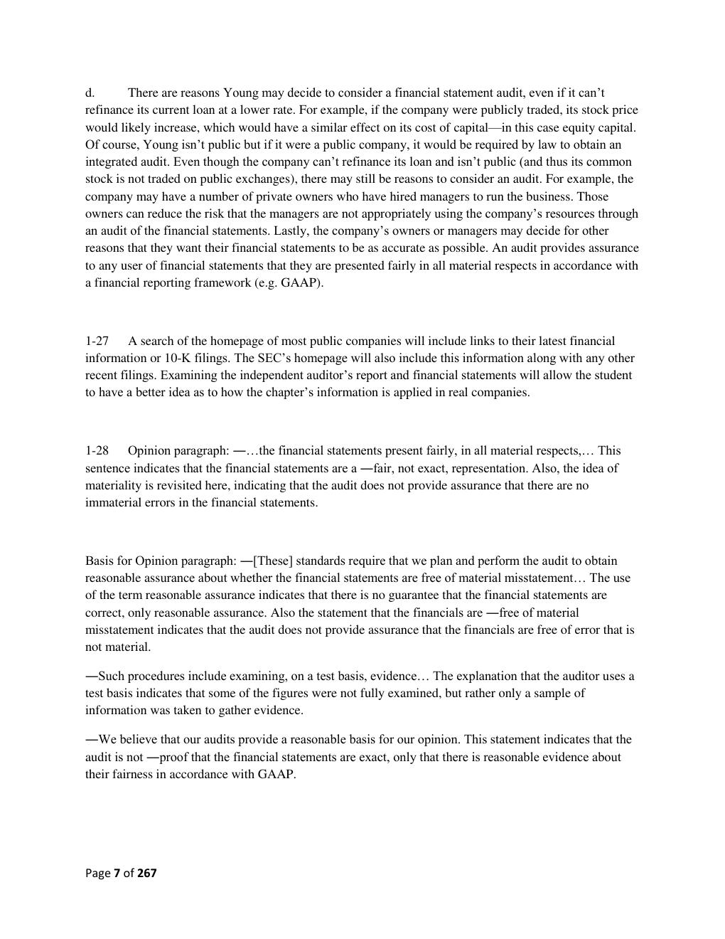 Preview page 7 of SOLUTION MANUAL for Auditing & Assurance Services: A Systematic Approach 12th Edition, by Douglas F. Prawitt William F.
