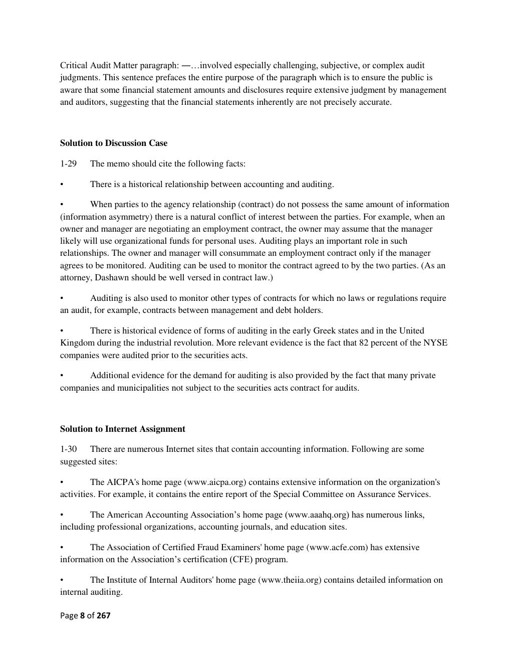 Preview page 8 of SOLUTION MANUAL for Auditing & Assurance Services: A Systematic Approach 12th Edition, by Douglas F. Prawitt William F.