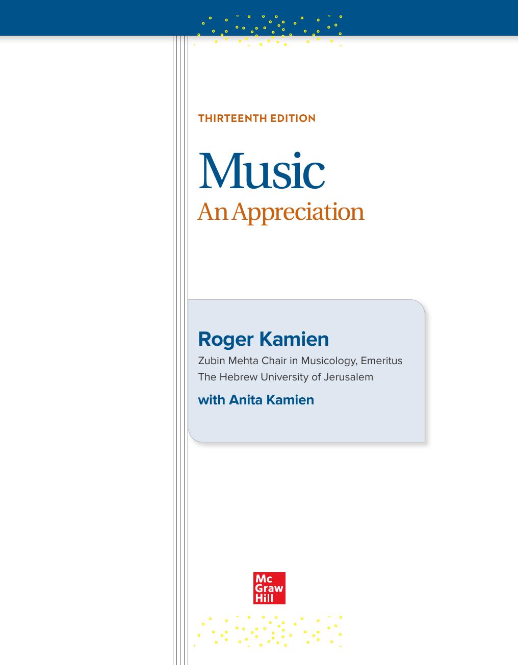 Preview page 2 of Music An Appreciation 13th Edition By Roger Kamien