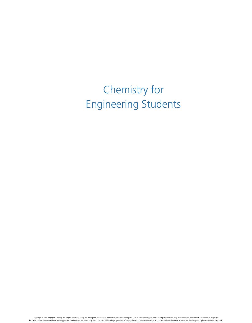 Preview page 2 of Chemistry for Engineering Students 5th Edition By Lawrence Brown, Tom Holme
