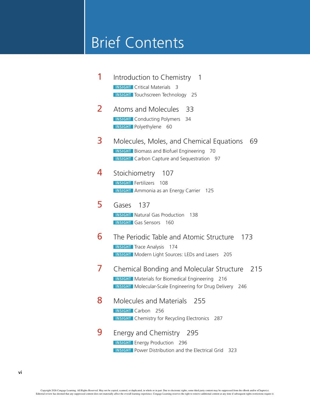 Preview page 8 of Chemistry for Engineering Students 5th Edition By Lawrence Brown, Tom Holme