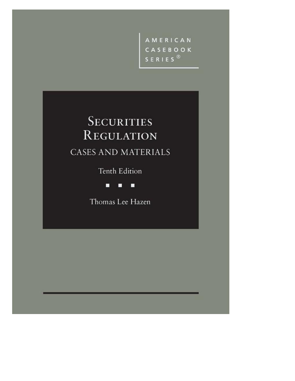 Preview page 2 of Securities Regulation Cases and Materials 10th Edition By Thomas Lee Hazen