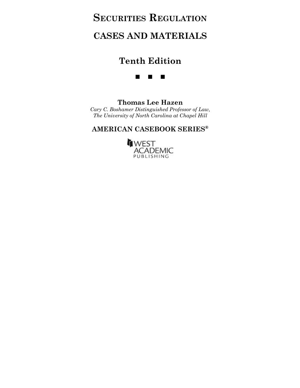 Preview page 4 of Securities Regulation Cases and Materials 10th Edition By Thomas Lee Hazen