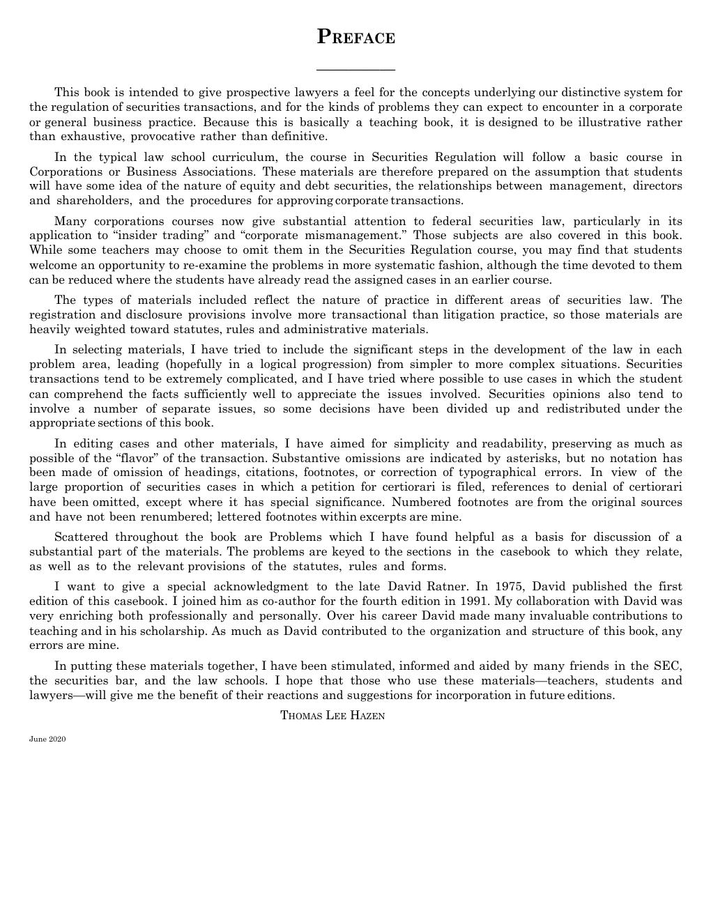 Preview page 6 of Securities Regulation Cases and Materials 10th Edition By Thomas Lee Hazen