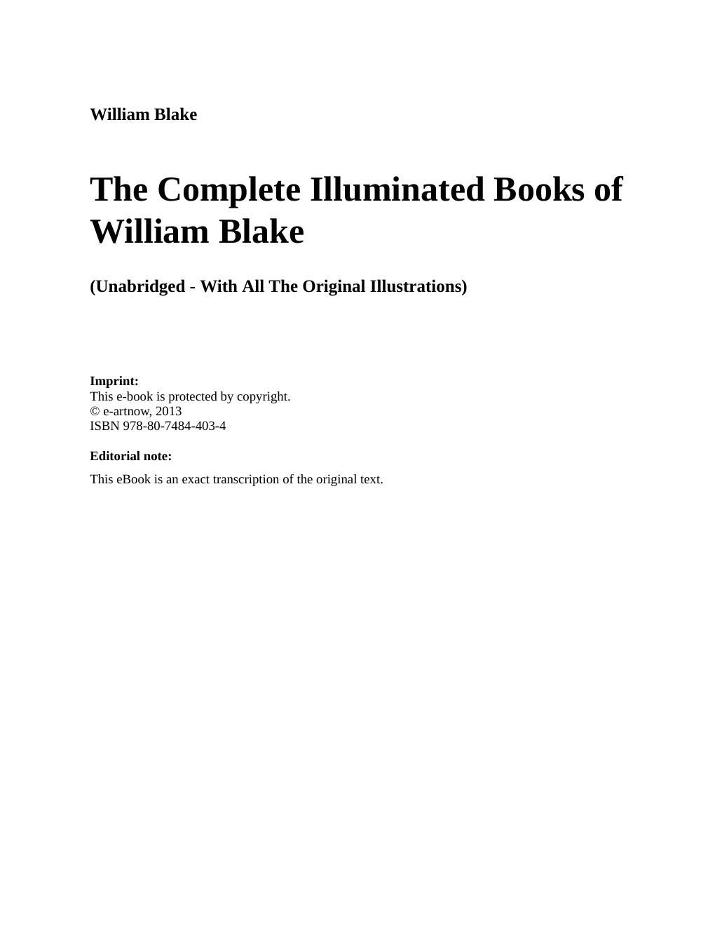 Preview page 3 of William Blake The Complete Illuminated Books By William Blake