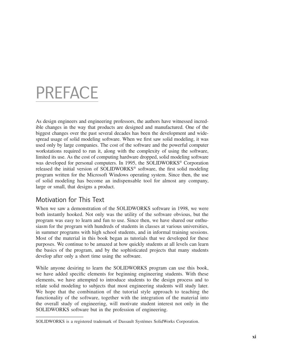 Preview page 9 of Introduction to Solid Modeling Using SolidWorks 2025 Evergreen Release By William Howard, Joseph Musto