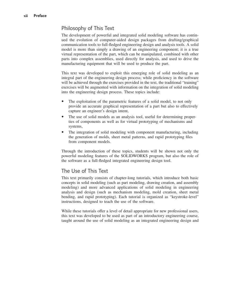 Preview page 10 of Introduction to Solid Modeling Using SolidWorks 2025, 2025 Evergreen Release By William Howard, Joseph Musto