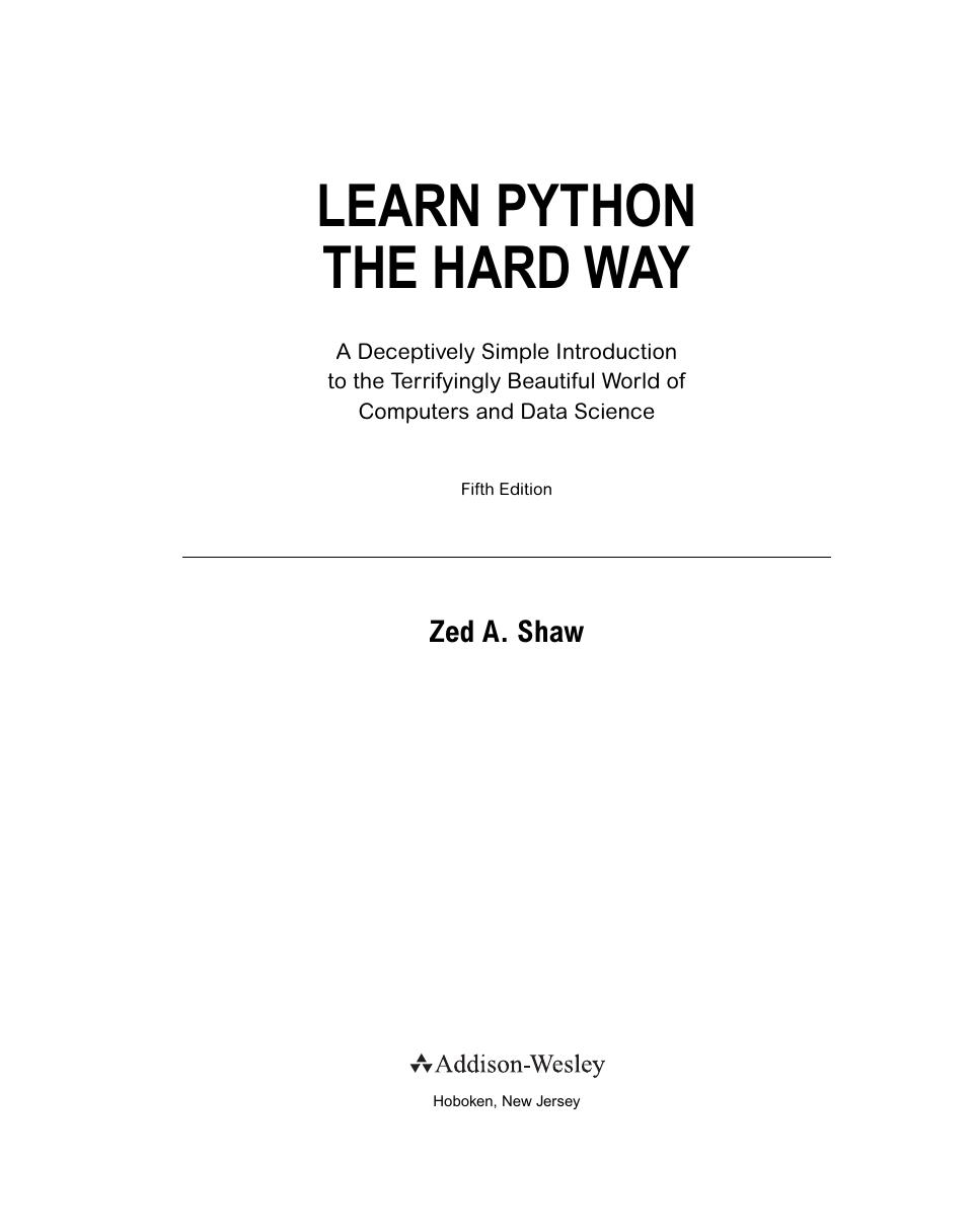 Preview page 3 of Learn Python the Hard Way 5th Edition By Zed Shaw
