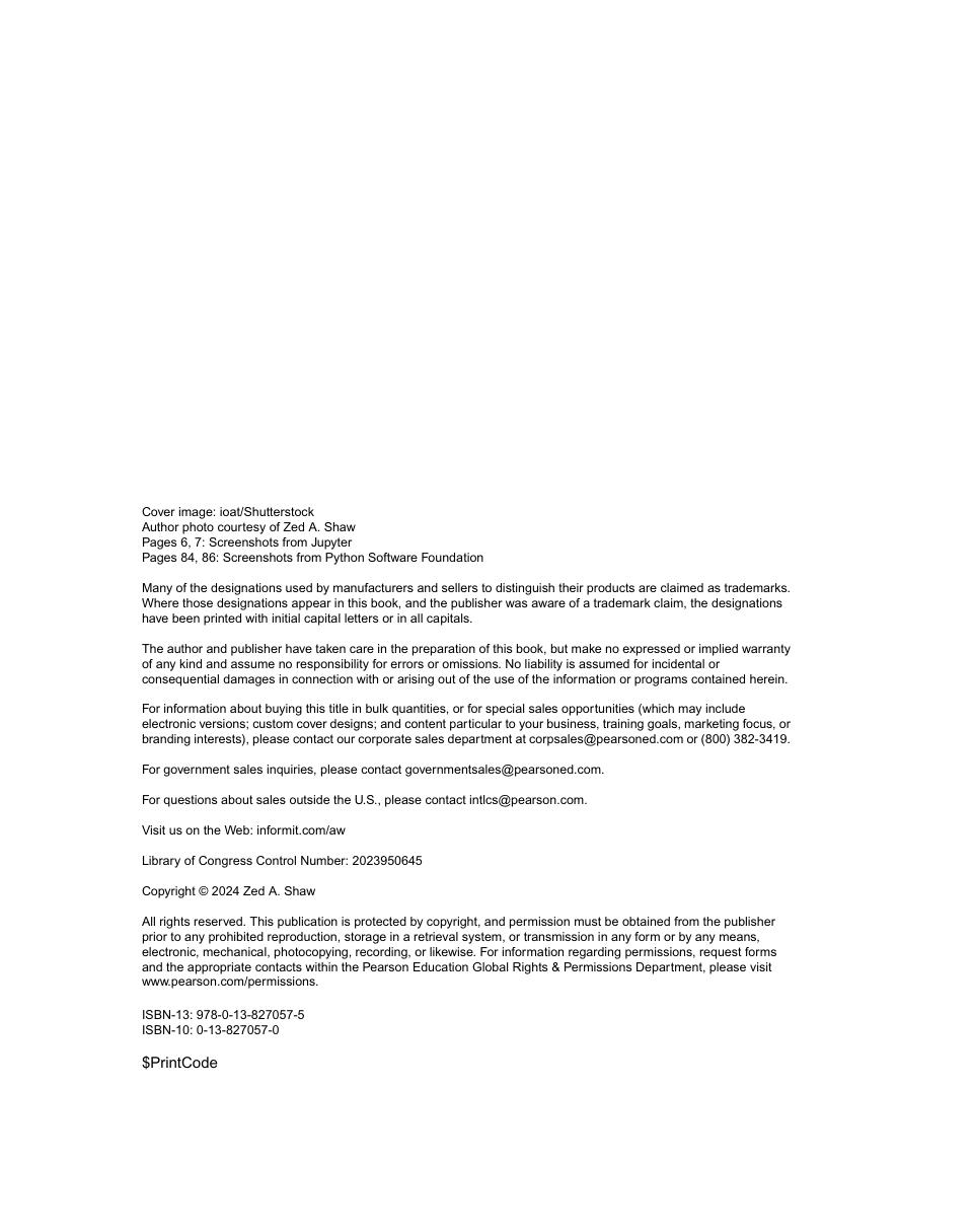 Preview page 4 of Learn Python the Hard Way 5th Edition By Zed Shaw