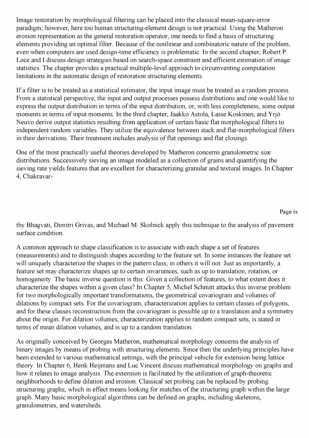 Preview page 7 of Mathematical Morphology in Image Processing 1st Edition By Edward Dougherty