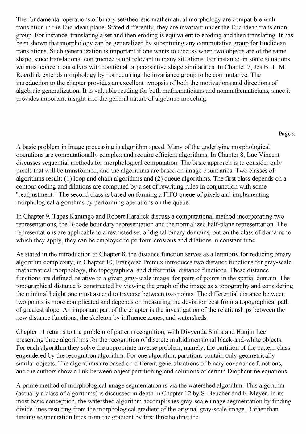 Preview page 8 of Mathematical Morphology in Image Processing 1st Edition By Edward Dougherty