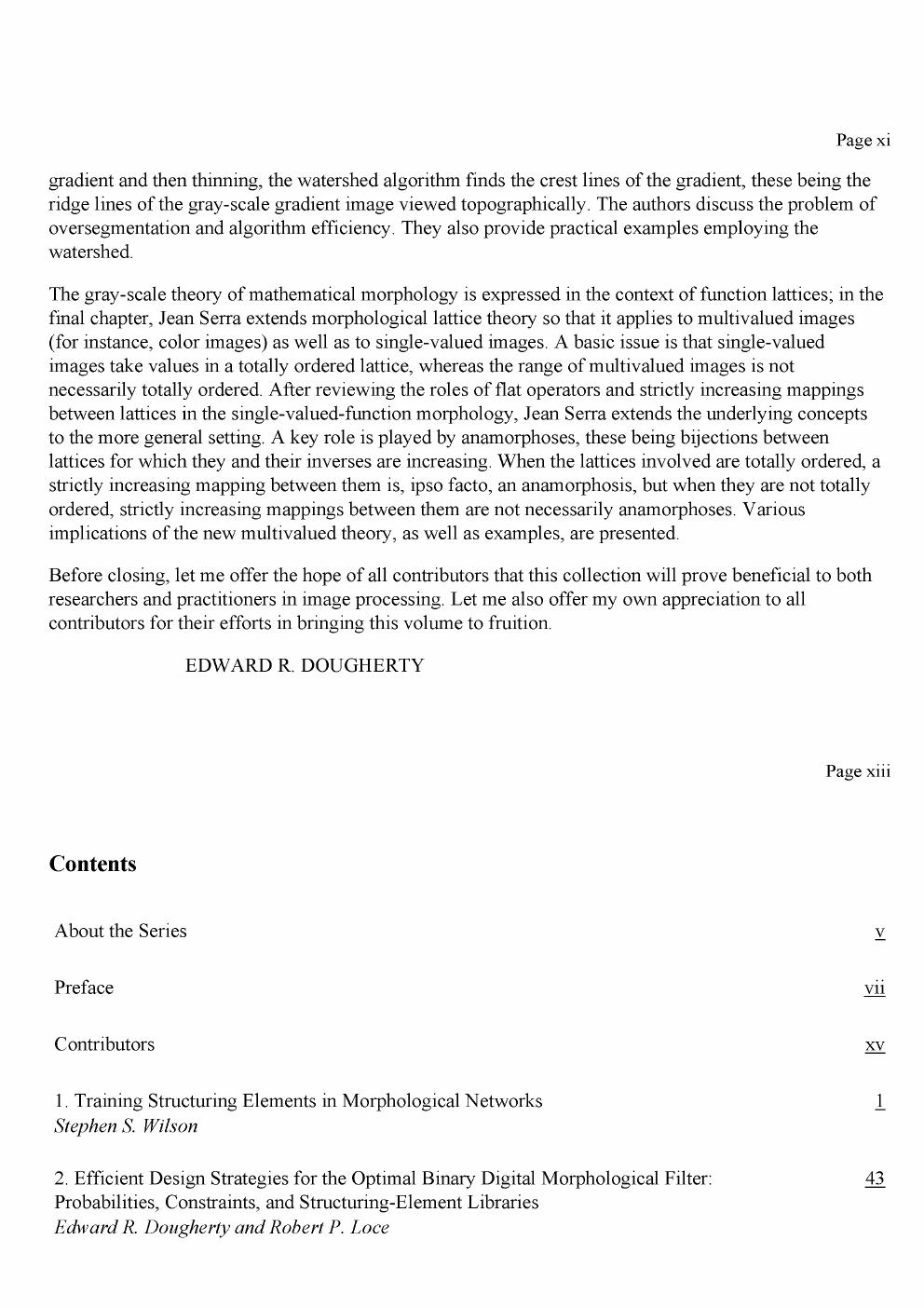 Preview page 9 of Mathematical Morphology in Image Processing 1st Edition By Edward Dougherty