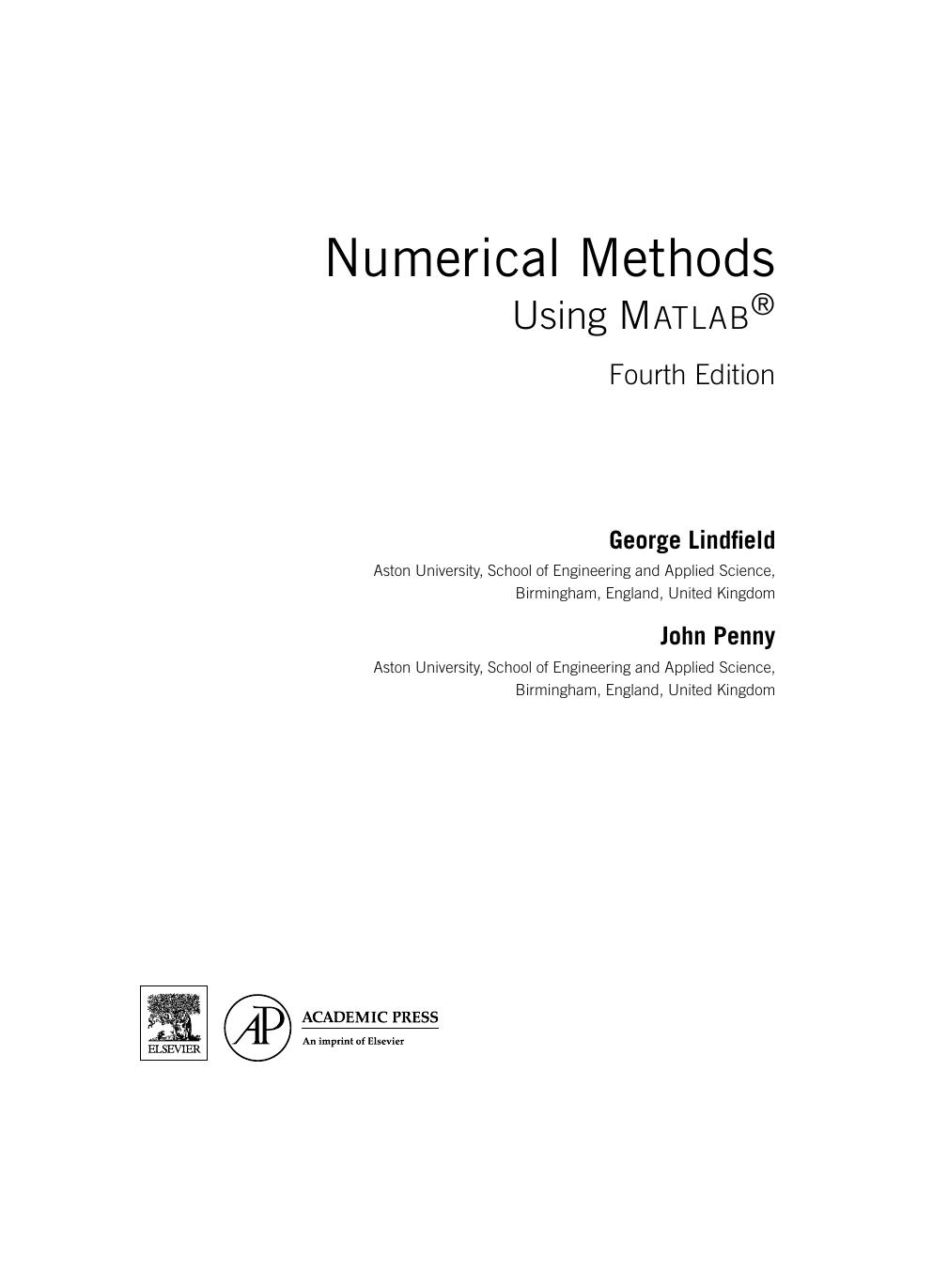 Preview page 4 of Numerical Methods Using MATLAB 4th Edition By George Lindfield, John Penny