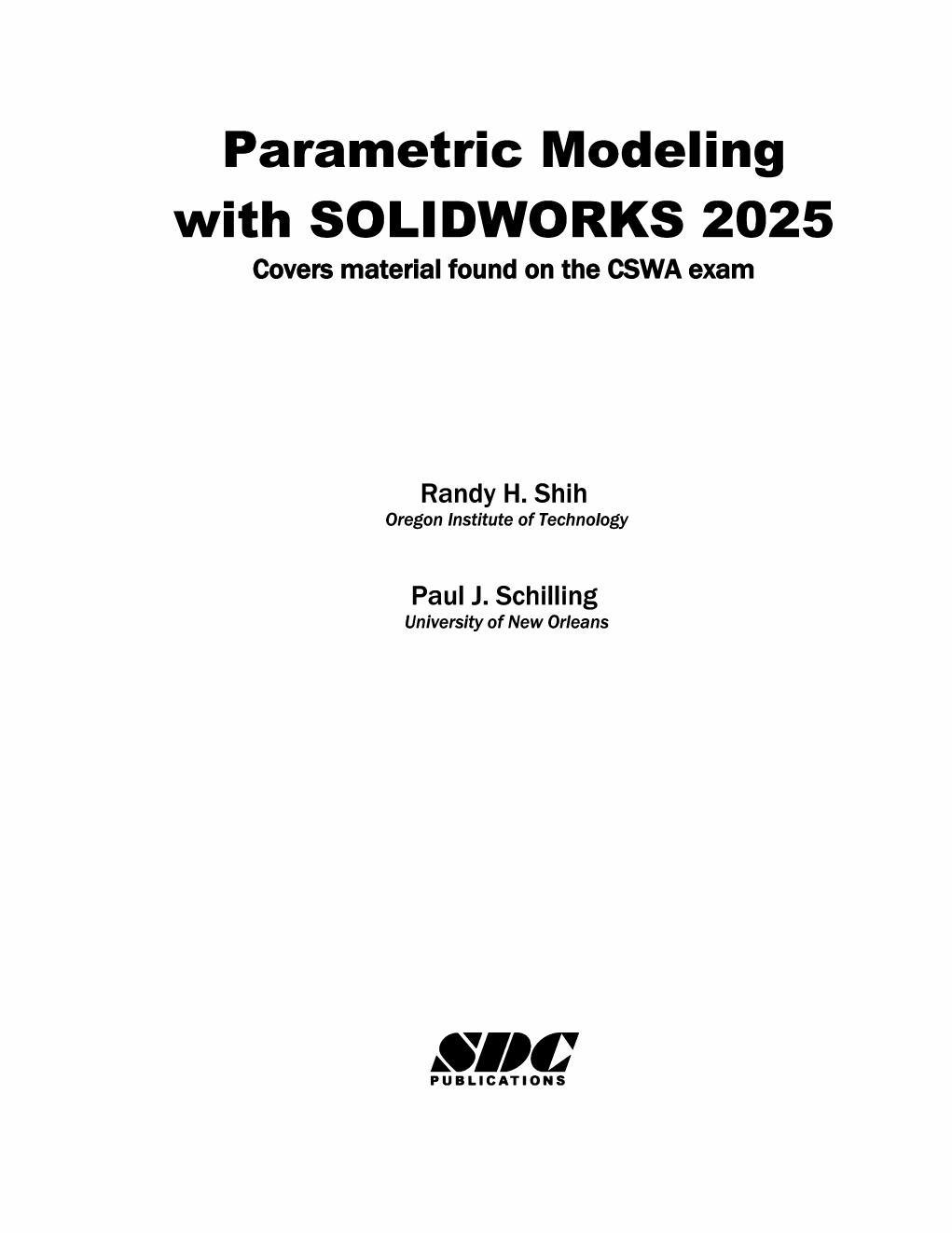 Preview page 3 of Parametric Modeling with SOLIDWORKS 2025 19th Edition By Randy Shih, Paul Schilling