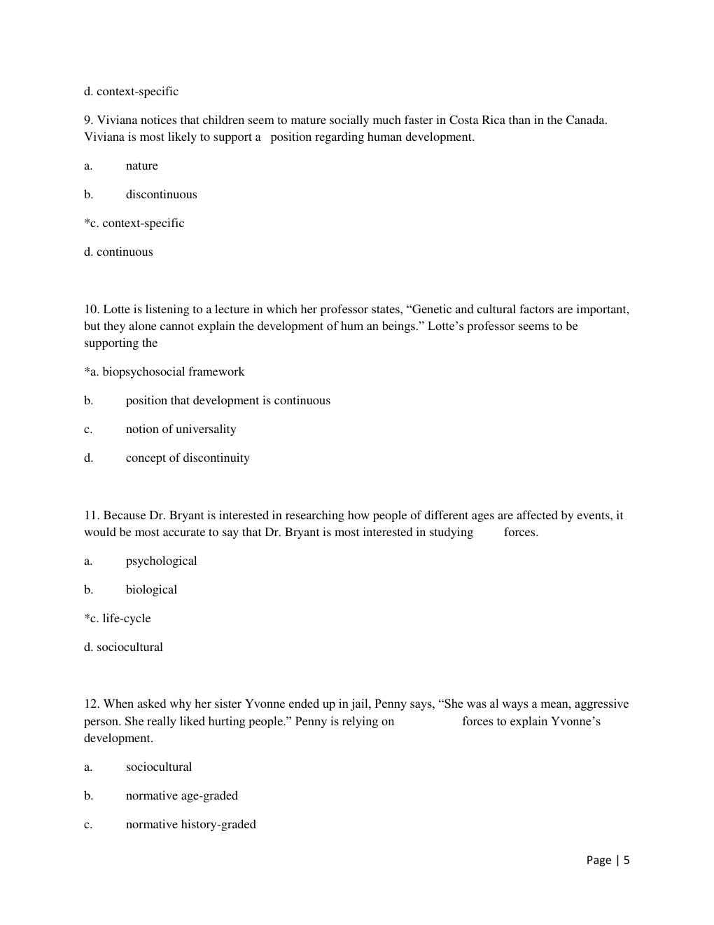 Preview page 5 of Test Bank for Human Development: A Life -Span View 8th Edition by Robert Kail & John Cavanaugh All Chapters 1 -16