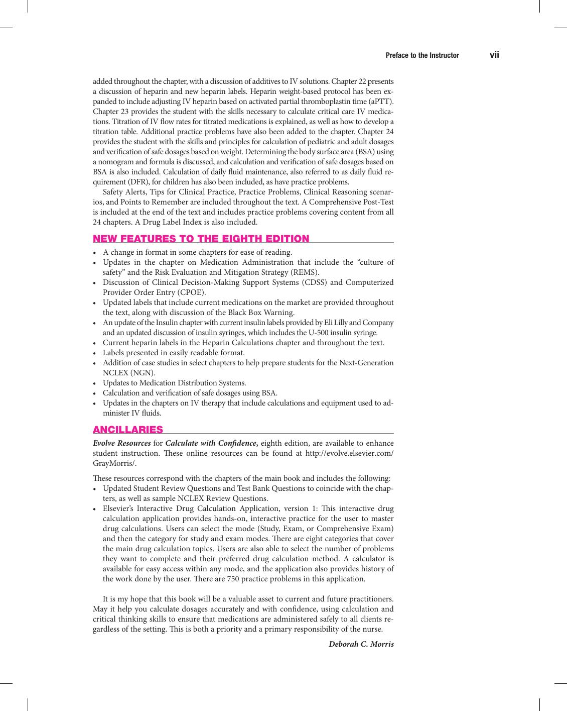 Preview page 9 of Calculate with Confidence 8th Editio By Deborah Morris