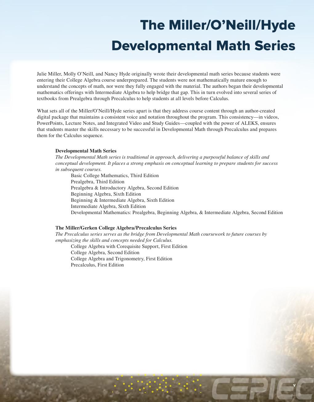 Preview page 6 of Developmental Mathematics Prealgebra, Beginning Algebra, & Intermediate Algebra 2nd Edition By Julie Miller