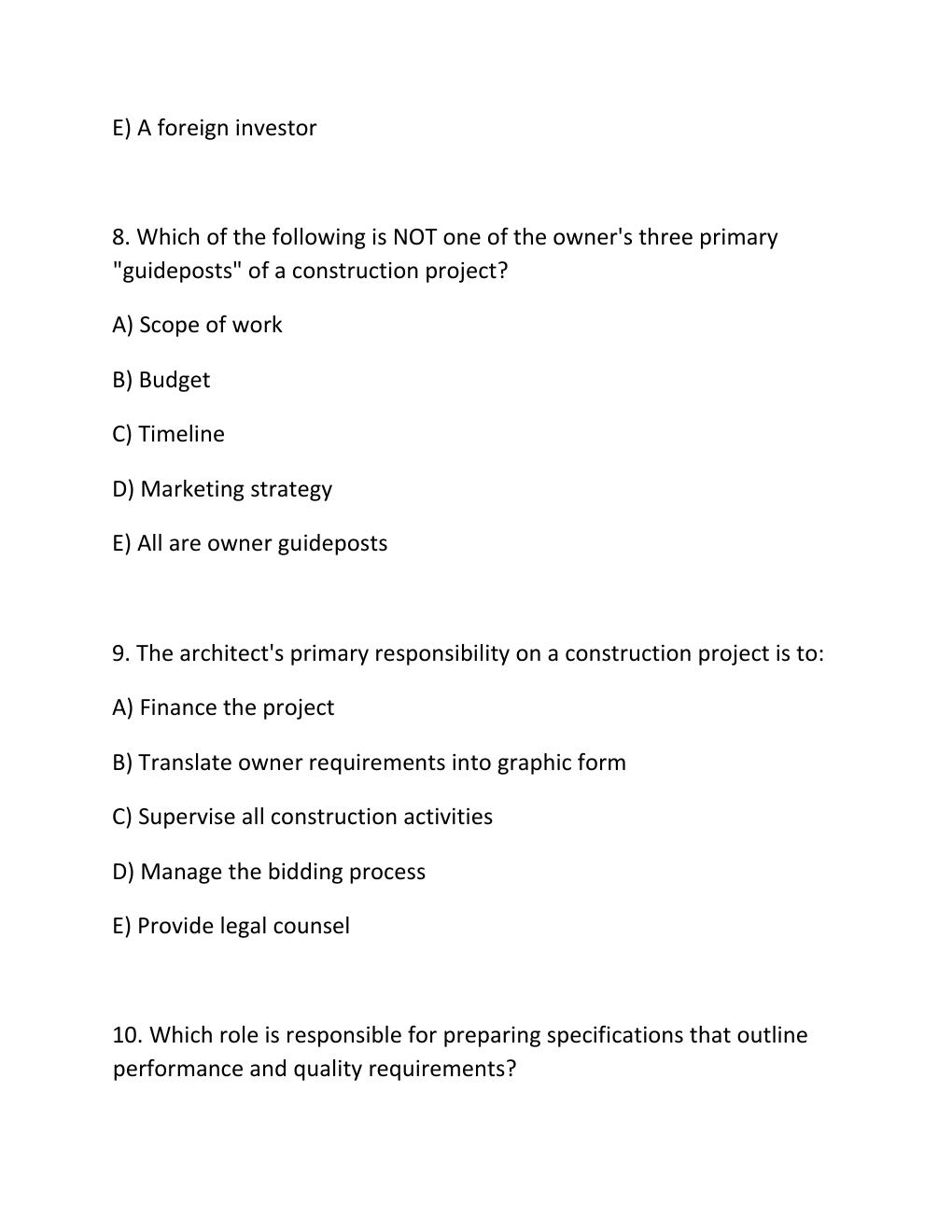 Preview page 4 of Instructor's manual for construction project management, 5th edition (gould & joyce, 2022)