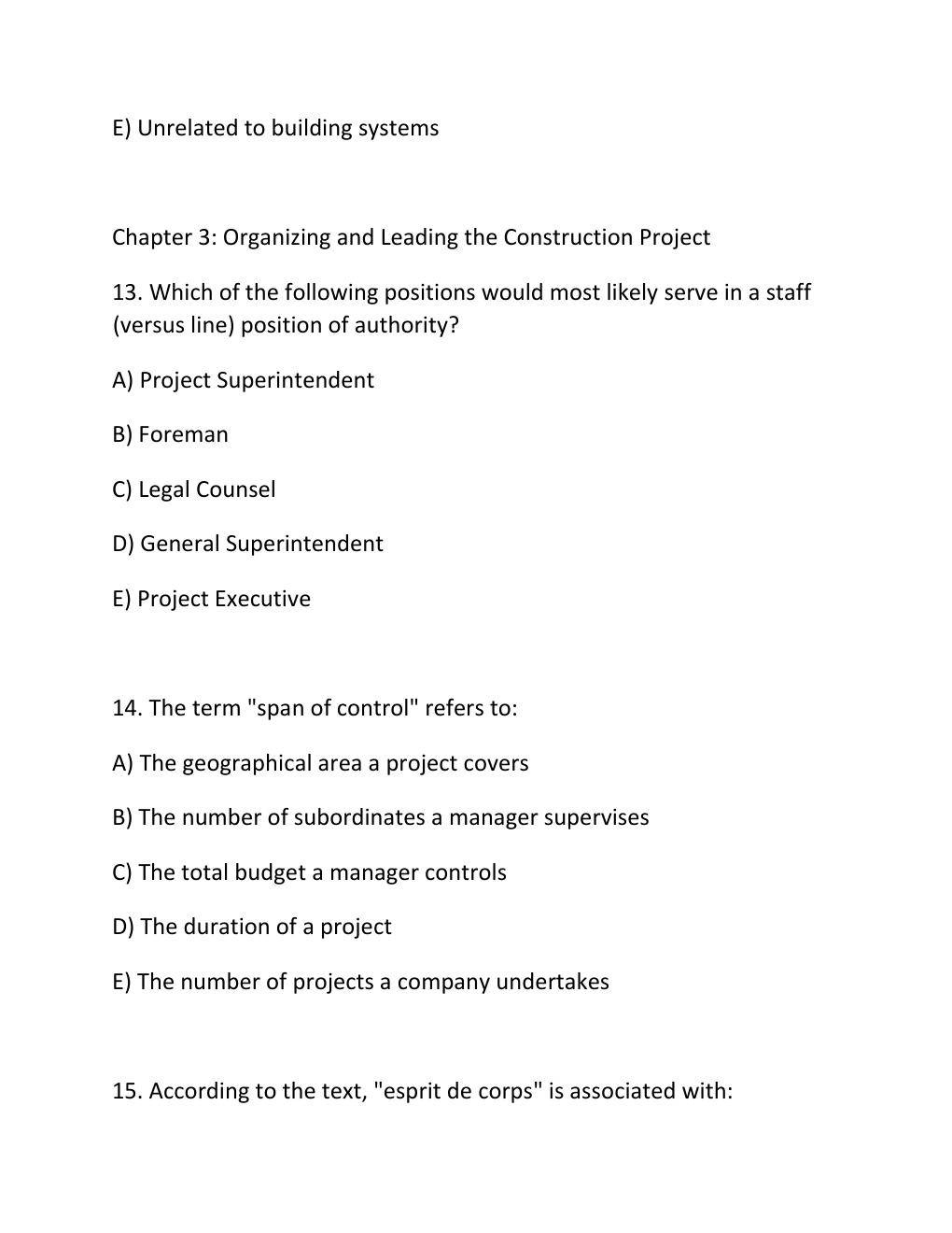 Preview page 6 of Instructor's manual for construction project management, 5th edition (gould & joyce, 2022)