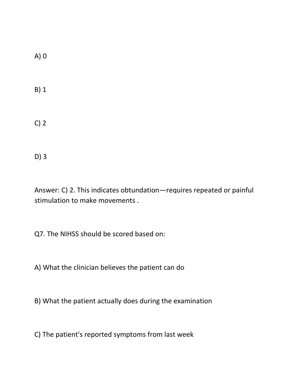 Preview page 5 of Nih stroke scale (nihss) group a patient 1-6 verified answers & certification guide ..
