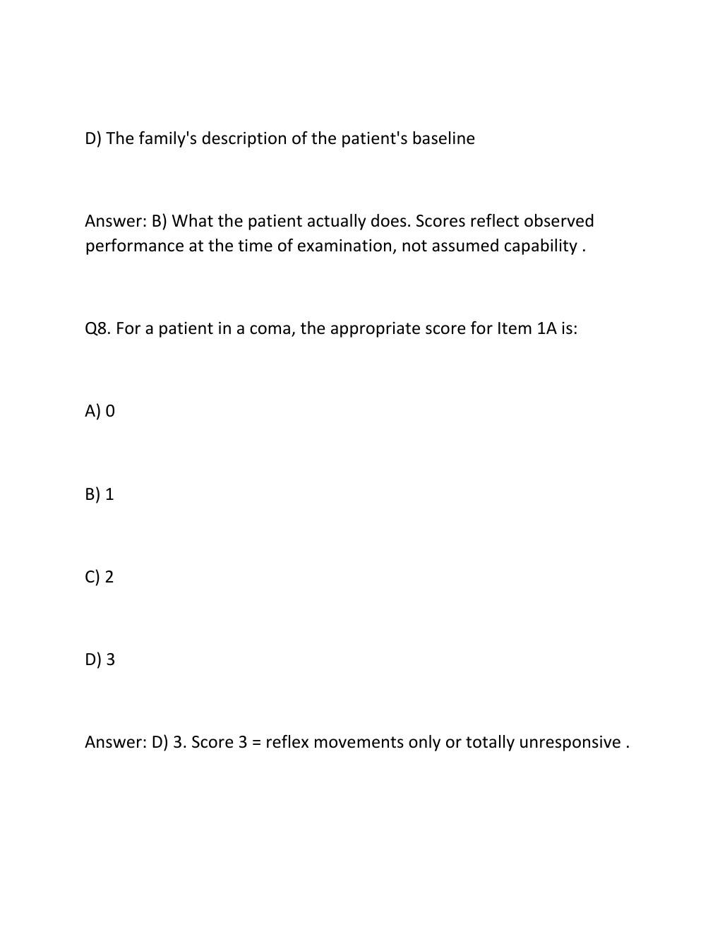 Preview page 6 of Nih stroke scale (nihss) group a patient 1-6 verified answers & certification guide ..