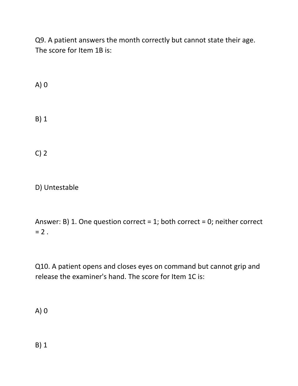 Preview page 7 of Nih stroke scale (nihss) group a patient 1-6 verified answers & certification guide ..