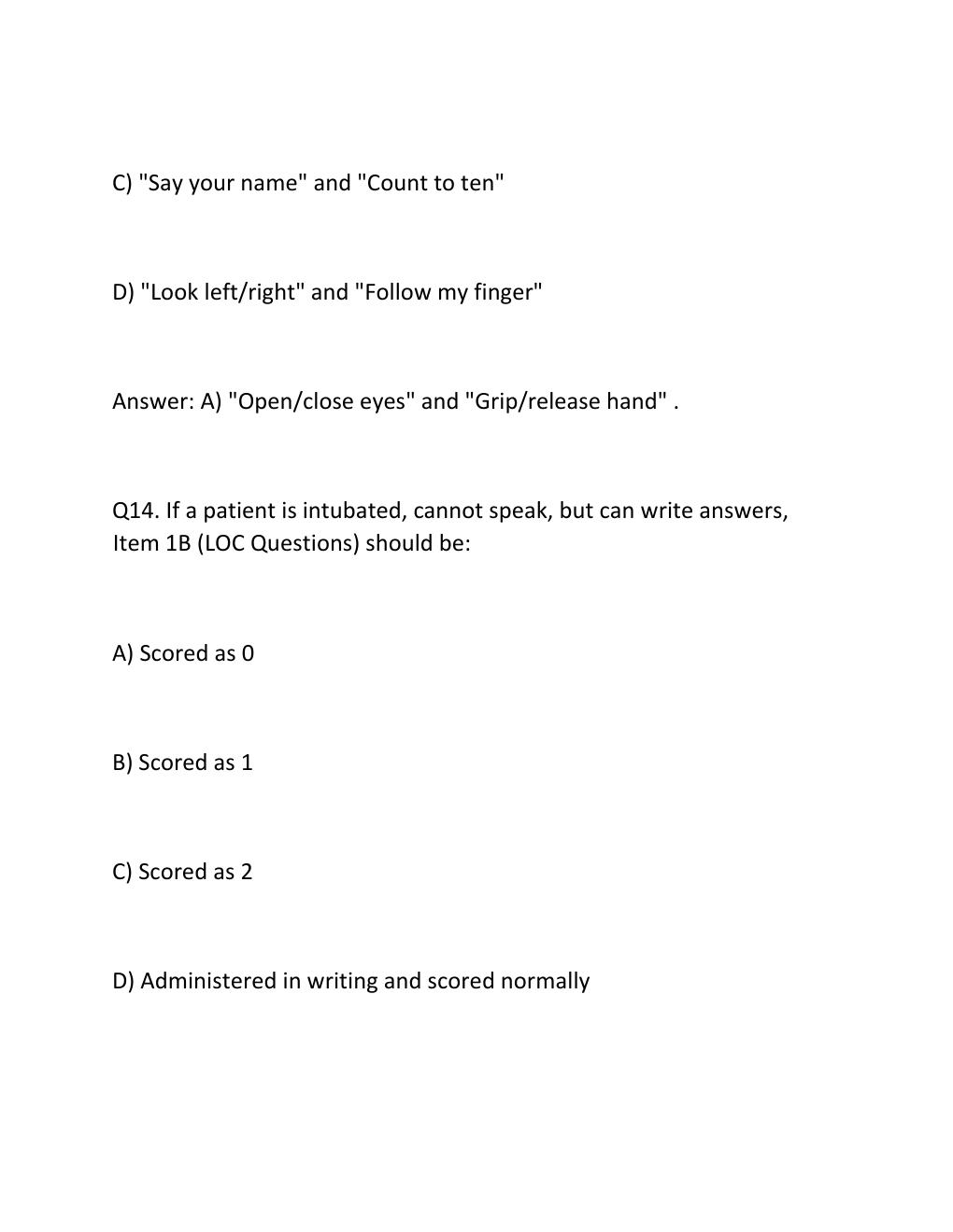 Preview page 10 of Nih stroke scale (nihss) group a patient 1-6 verified answers & certification guide ..