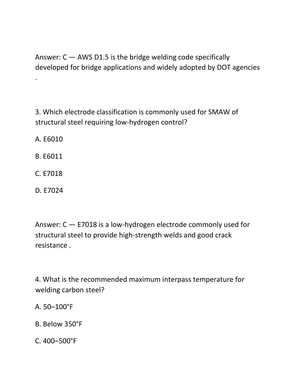 Preview page 2 of Bridge welding certification exam &newline;practice questions and correct answers &newline