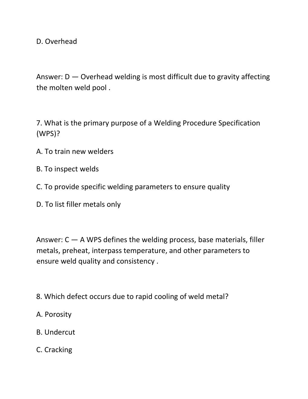 Preview page 4 of Bridge welding certification exam &newline;practice questions and correct answers &newline