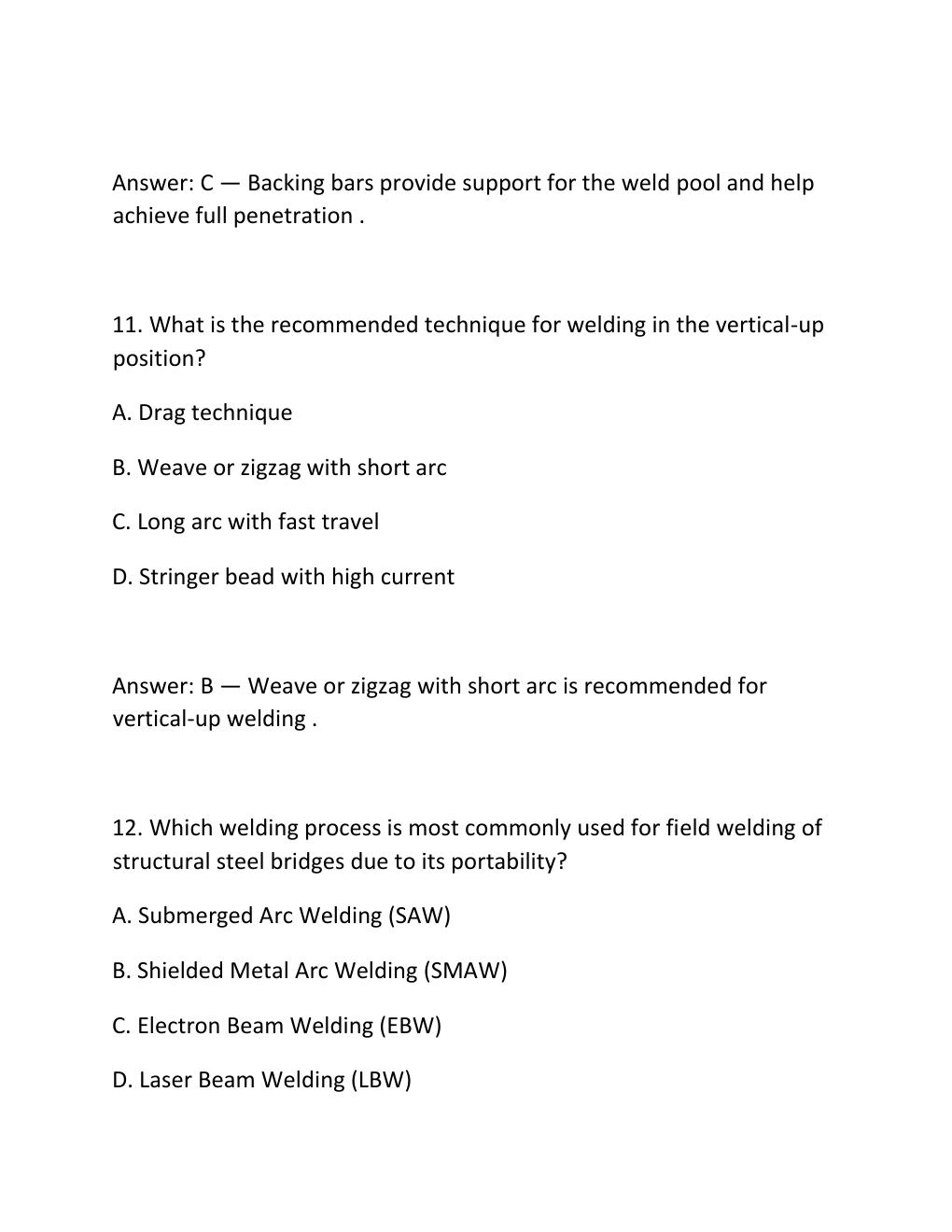 Preview page 6 of Bridge welding certification exam &newline;practice questions and correct answers &newline