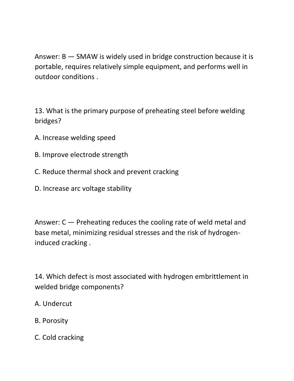 Preview page 7 of Bridge welding certification exam &newline;practice questions and correct answers &newline