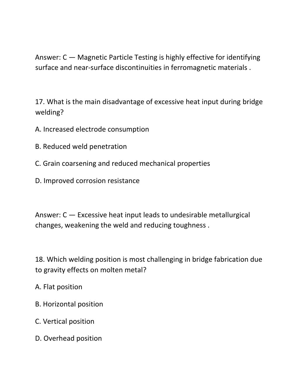 Preview page 9 of Bridge welding certification exam &newline;practice questions and correct answers &newline