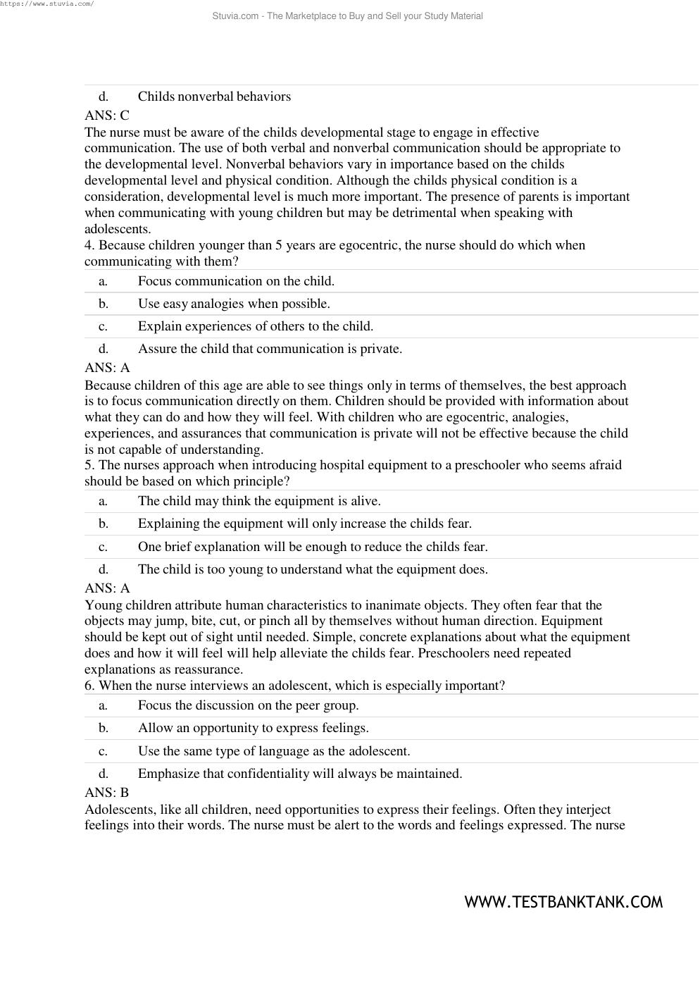 Preview page 3 of Test Bank For Pediatric Primary Care: Practice Guidelines for Nurses: Practice Guidelines for Nurses 5th Edition by Beth
